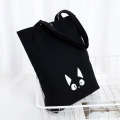 2021 Eco-Friendly Accept Customized Logo Black Handbags Cotton Bags Recycled Tote Canvas Bag with Adjustable Crossbody Strap